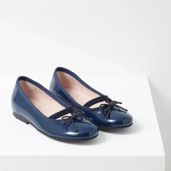 Chaussures-Jacadi Ballerines vernies enfant fille - BLEU ARDOISE