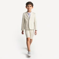 Short Et Bermuda-Jacadi Bermuda enfant garçon en satin de coton - BLANC CASSE