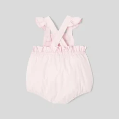 Combinaison, Barboteuse Et Ensemble-Jacadi Bloomer bébé fille en fil à fil - ROSE/BLANC