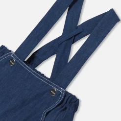Combinaison, Barboteuse Et Ensemble-Jacadi Bloomer bébé fille en jean léger - DENIM FONCE