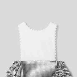 Combinaison, Barboteuse Et Ensemble-Jacadi Bloomer bébé fille en popeline - GRIS/BLANC