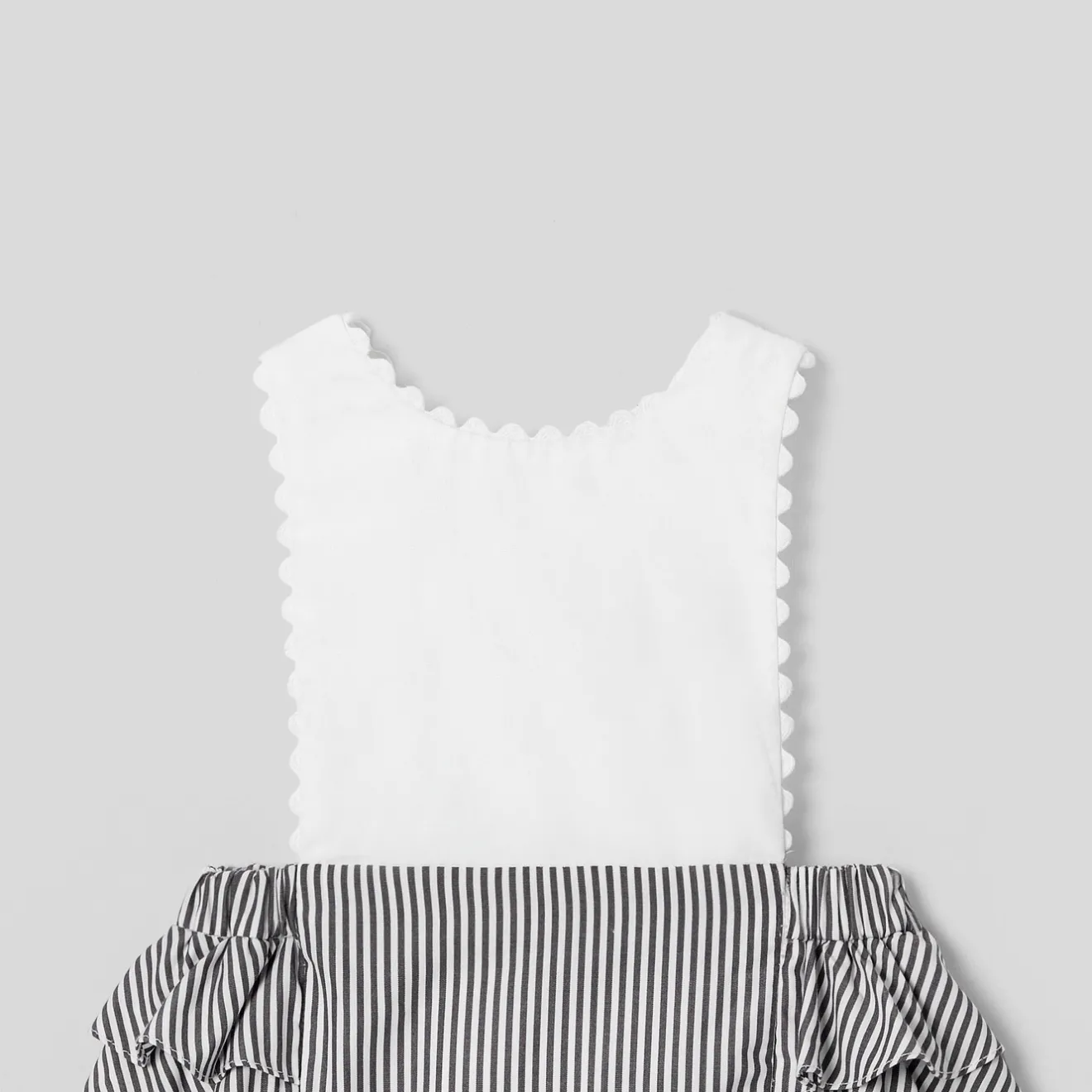 Combinaison, Barboteuse Et Ensemble-Jacadi Bloomer bébé fille en popeline - GRIS/BLANC