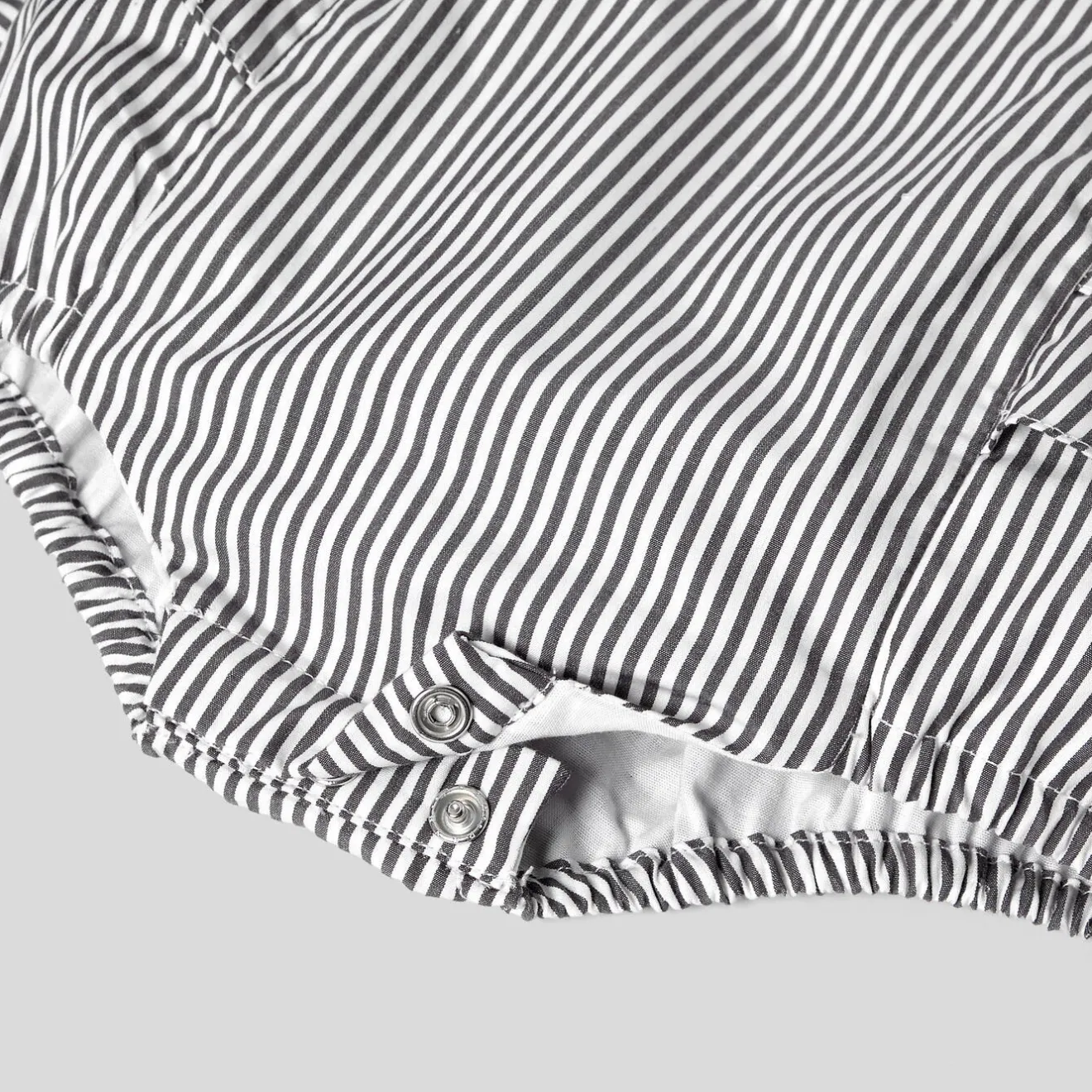 Combinaison, Barboteuse Et Ensemble-Jacadi Bloomer bébé fille en popeline - GRIS/BLANC