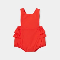 Combinaison, Barboteuse Et Ensemble-Jacadi Bloomer bébé fille en popeline - ROUGE BRIQUE