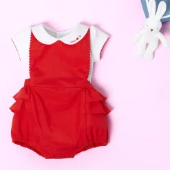 Combinaison, Barboteuse Et Ensemble-Jacadi Bloomer bébé fille en popeline - ROUGE BRIQUE