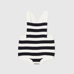 Combinaison, Barboteuse Et Ensemble-Jacadi Bloomer bébé garçon en tricot - BLANC CASSE/MARINE