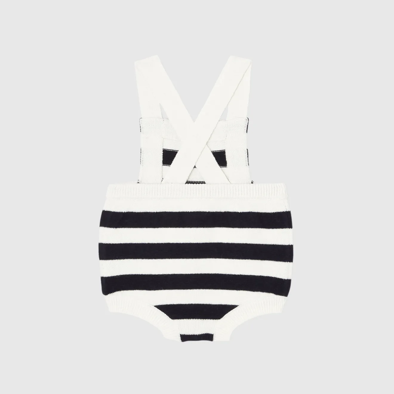 Combinaison, Barboteuse Et Ensemble-Jacadi Bloomer bébé garçon en tricot - BLANC CASSE/MARINE