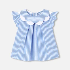 Blouse-Jacadi Blouse bébé fille en popeline - BLANC/BLEU