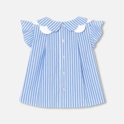 Blouse-Jacadi Blouse bébé fille en popeline - BLANC/BLEU