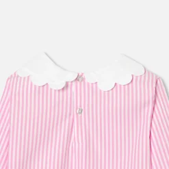 Blouse Et Chemise-Jacadi Blouse enfant fille en popeline rayée - BLANC/ROSE