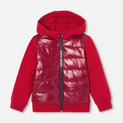 Pull, Sweat Et Cardigan-Jacadi Blouson bi-matière enfant garçon - ROUGE/BORDEAUX