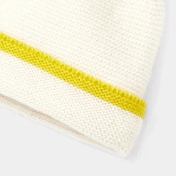 Accessoires-Jacadi Bonnet bébé fille doublé en micropolaire - BLANC/JAUNE