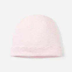 Accessoires|Accessoires-Jacadi Bonnet bébé fille en tricot - rose pale ROSE PALE JACADI