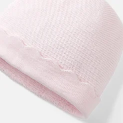 Accessoires|Accessoires-Jacadi Bonnet bébé fille en tricot - rose pale ROSE PALE JACADI