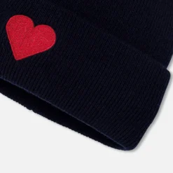 Accessoires-Jacadi Bonnet enfant fille - MARINE/ROUGE