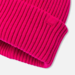 Accessoires-Jacadi Bonnet enfant fille doublé en micropolaire - ROSE GRENADINE