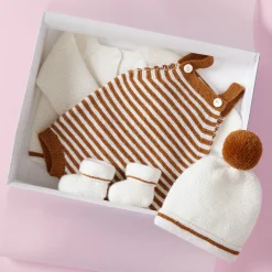 Accessoires-Jacadi Bonnet Love Maille collection solidaire - BLANC/JAUNE