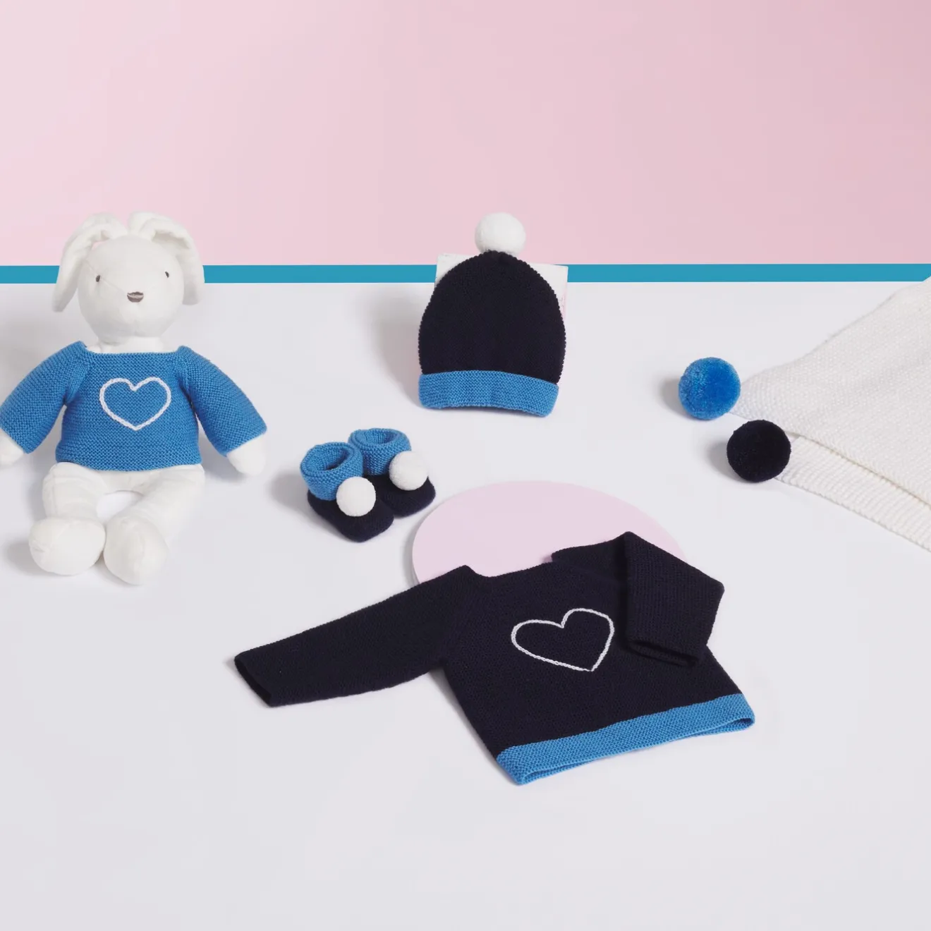 Accessoires-Jacadi Bonnet Love Maille collection solidaire - MARINE/BLEU