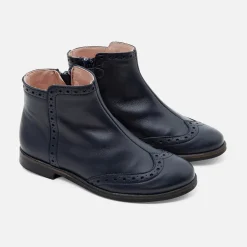 Chaussures|Boots Et Botillons-Jacadi Boots enfant fille en cuir MARINE JACADI