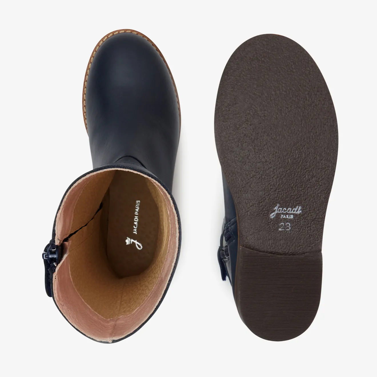 Chaussures|Bottes-Jacadi Bottes enfant fille en cuir - marine MARINE JACADI