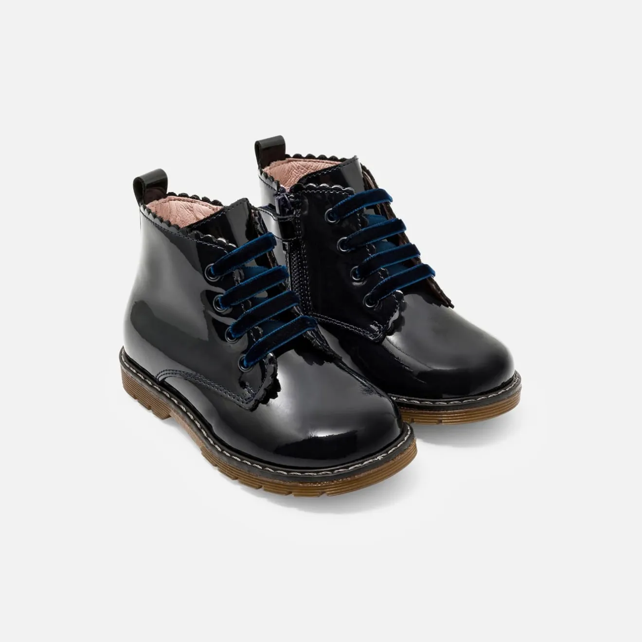 Boots Et Botillons-Jacadi Bottillons bébé fille en cuir lisse - marine MARINE JACADI