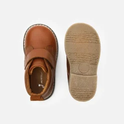 Boots Et Bottillons-Jacadi Bottillons bébé garçon en cuir lisse - NATUREL