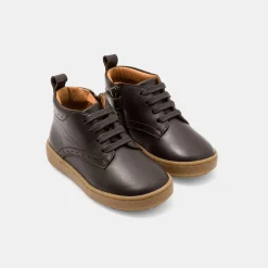 Boots Et Bottillons-Jacadi Bottillons bébé garçon en cuir - MARRON