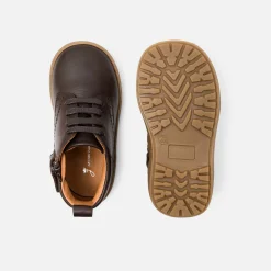 Boots Et Bottillons-Jacadi Bottillons bébé garçon en cuir - MARRON