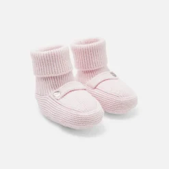 Accessoires-Jacadi Bottons bébé fille en tricot - rose pale ROSE PALE JACADI