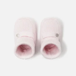 Accessoires-Jacadi Bottons bébé fille en tricot - rose pale ROSE PALE JACADI