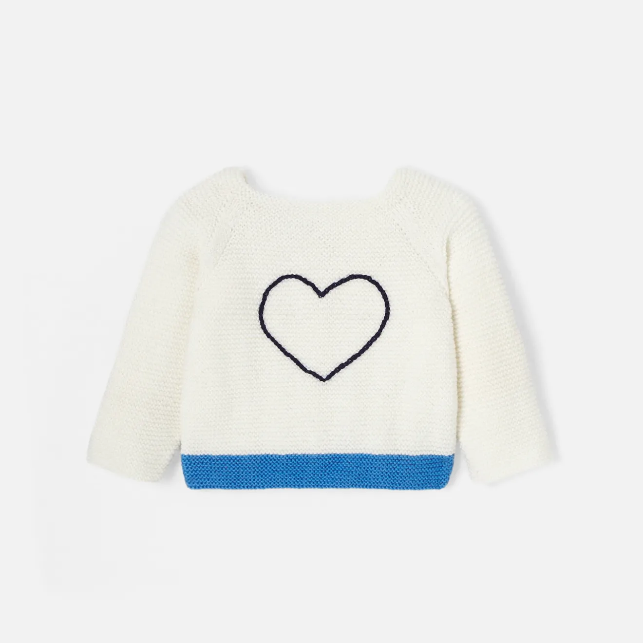 Pull, Sweat Et Cardigan-Jacadi Brassière Love Maille collection solidaire - BLANC/BLEU