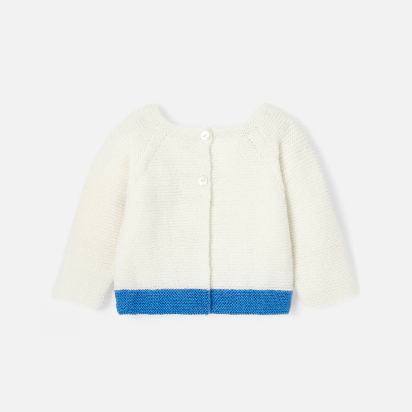 Pull, Sweat Et Cardigan-Jacadi Brassière Love Maille collection solidaire - BLANC/BLEU