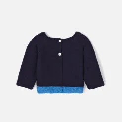 Pull, Sweat Et Cardigan-Jacadi Brassière Love Maille collection solidaire - MARINE/BLEU