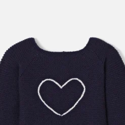 Pull, Sweat Et Cardigan-Jacadi Brassière Love Maille collection solidaire - MARINE/BLEU