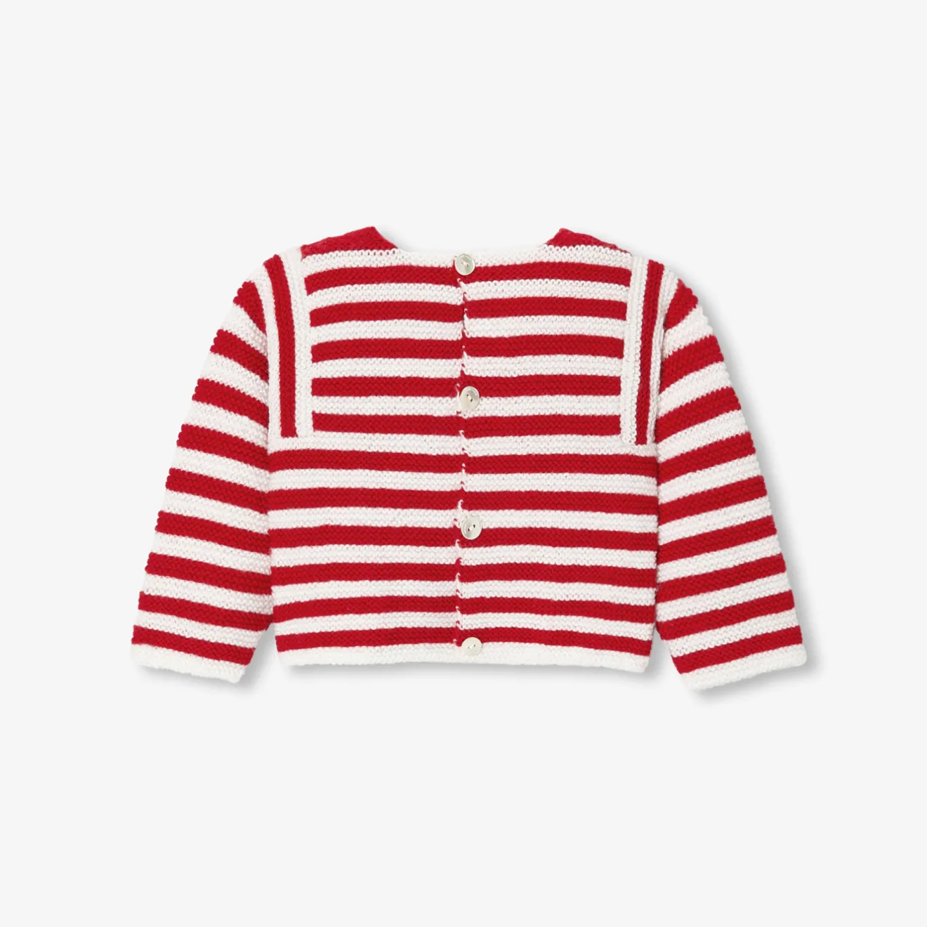 Pull, Sweat Et Cardigan-Jacadi Brassière Love Maille Collection Solidaire - BLANC/ROUGE