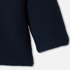 Manteaux, Vestes Et Combi Pilote|Manteaux, Vestes Et Combi Pilote-Jacadi Burnous bébé en laine Mérinos - MARINE CLAIR