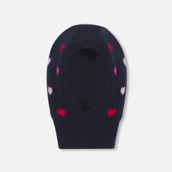 Accessoires-Jacadi Cagoule bébé fille à petits cœurs - lore MARINE/MULTICO