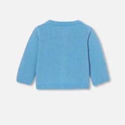 Pull, Sweat Et Cardigan-Jacadi Cardigan bébé en cachemire - BLEU DE PRUSSE
