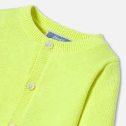 Pull, Sweat Et Cardigan-Jacadi Cardigan bébé en jersey JAUNE FLUO