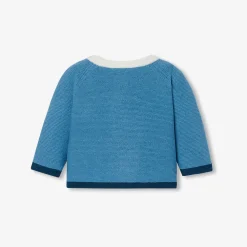 Pull, Sweat Et Cardigan-Jacadi Cardigan bébé en point mousse - lore BLEU/MULTICO