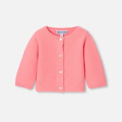 Pull, Sweat Et Cardigan-Jacadi Cardigan bébé fille en cachemire - ROSE INDIEN