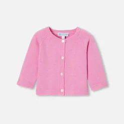 Pull, Sweat Et Cardigan-Jacadi Cardigan bébé fille en jersey - ROSE MOYEN