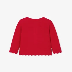 Pull, Sweat Et Cardigan-Jacadi Cardigan bébé fille en point mousse - ROUGE TOMATE