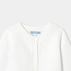 Pull, Sweat Et Cardigan-Jacadi Cardigan bébé fille en point mousse - blanc BLANC JACADI