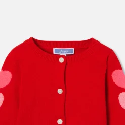 Pull, Sweat Et Cardigan-Jacadi Cardigan bébé fille petits cœurs - lore ROUGE/MULTICO