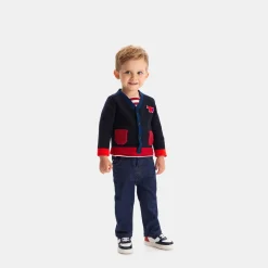Pull, Sweat Et Cardigan-Jacadi Cardigan bébé garçon - MARINE/ROUGE