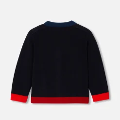 Pull, Sweat Et Cardigan-Jacadi Cardigan bébé garçon - MARINE/ROUGE