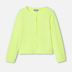 Pull, Sweat Et Cardigan-Jacadi Cardigan court enfant fille - JAUNE FLUO