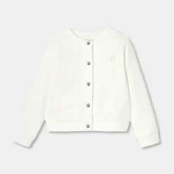 Pull, Sweat Et Cardigan-Jacadi Cardigan en molleton enfant fille - blanc doux BLANC DOUX JACADI