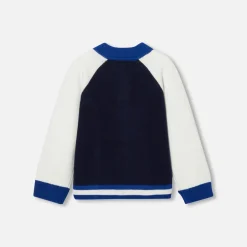 Pull, Sweat Et Cardigan-Jacadi Cardigan Teddy bébé garçon - MARINE/BLANC